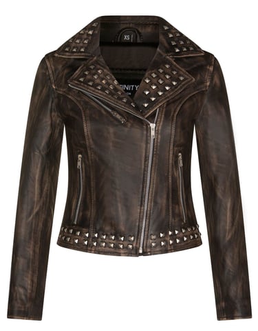 Chaqueta gótica de cuero para mujer con tachuelas - Bilbao