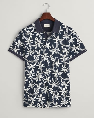 GANT Mens Palm Lei Print Short Sleeve Polo