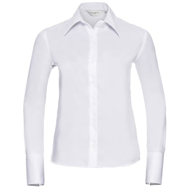 Russell Collection Womens/Ladies Ultimate Long-Sleeved Shirt (White)