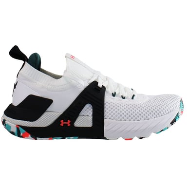 Under Armour Project Rock 4 mármol para hombres entrenadores blancos