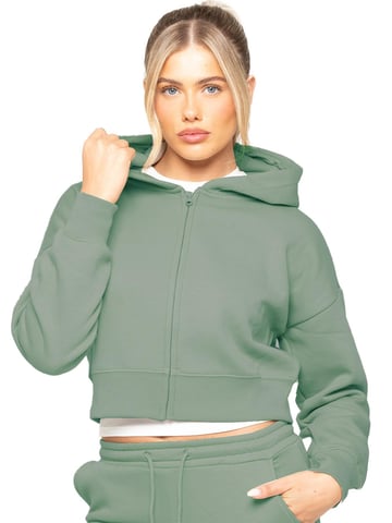Enzo | Womens Crop Zip Hoodie