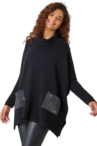 Sparkle Pocket Poncho Jumper