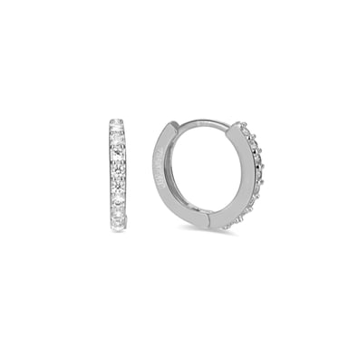 Pendientes de Aros Luxenter, valarys de plata de ley 925 y circonita brillante con acabado en baño de rodio