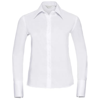 Russell Collection Womens/Ladies Ultimate Non-Iron Long-Sleeved Shirt (White)