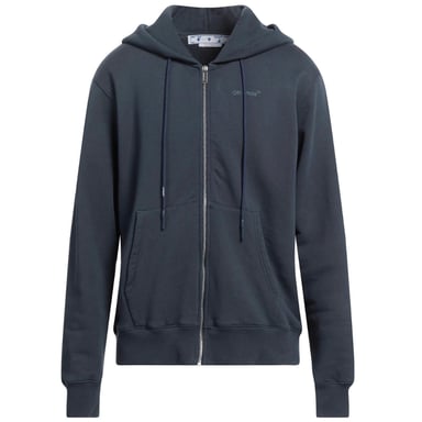 Off-White Sudadera con capucha y cremallera entallada en azul marino con logo Diag Tab