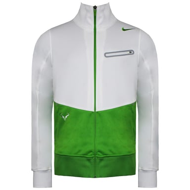 Chaqueta deportiva blanca/verde con logo de Nike para hombre