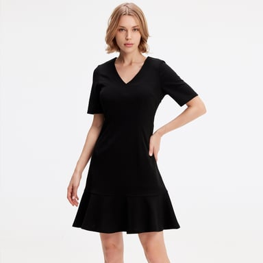 Minimalist trapeze jersey dress