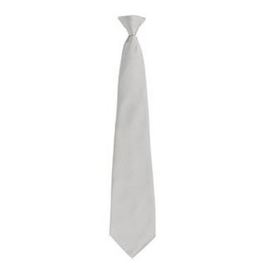 Premier Mens Fashion ”Colours” Work Clip On Tie (Silver)