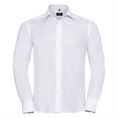 Russell Collection Mens Long Sleeve Ultimate Non-Iron Shirt (White)