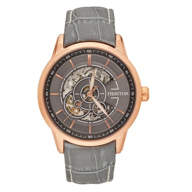 Reloj automático Heritor Davies semiesqueleto con correa de cuero
