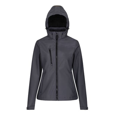 Regatta Womens/Ladies Venturer Hooded Soft Shell Jacket (Seal Grey/Black)