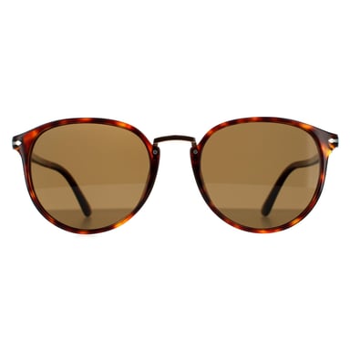 Gafas de sol polarizadas para hombre Persol Oval en marrón habana