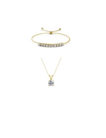 Conjunto Vernice Stone Crystal Mia - Oro y Cristal