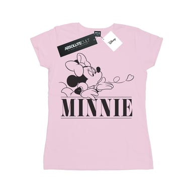 Disney Womens/Ladies Minnie Mouse Kiss Cotton T-Shirt (Baby Pink)