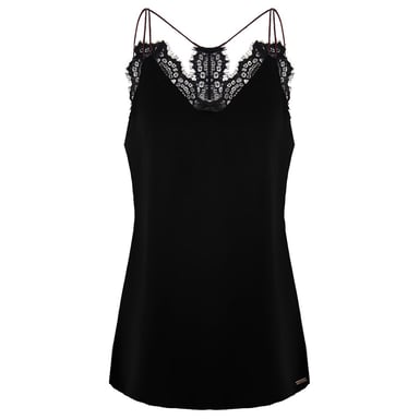 Armani Exchange Trime de seda de seda negra de seda