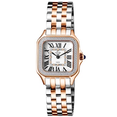 GV2 Milan Mujeres 12114B Reloj de Cuarzo Suizo de Acero Inoxidable Bicolor con Diamantes