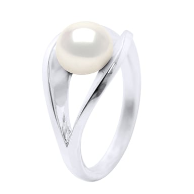 Ring Real Cultured Freshwater Pearl Button 8-9 mm