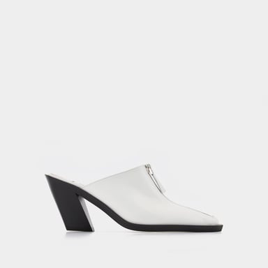 Mules con cremallera - Elleme - Piel - Blanco