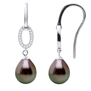 Earrings Real Cultured Tahiti Pearls Pear 8-9 mm