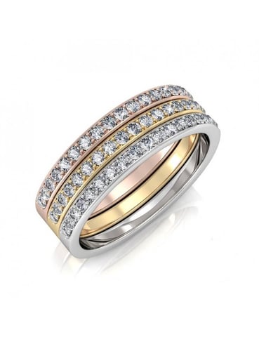 Anillo Trinity - Multicolor y Cristal