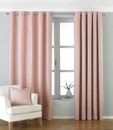 Cortinas de Ojal de Sarga Atlántica en Rosa Empolvado