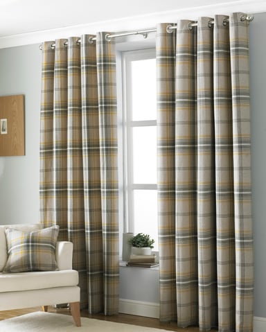 Cortinas con Ojal de Efecto de Lana Aviemore en Ocre