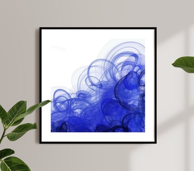 Relaxing Blue Smoky Abstract - Black frame