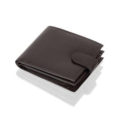 Woodland Leather Black Bi Fold 4.5" RFID Multi Pocket Wallet With Coin Pocket