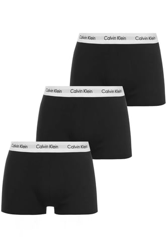 Calvin Klein - Pack de 3 calzoncillos tipo bóxer para hombre - Tiro medio - Banda negra / blanca