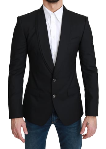 Blazer Formal de Lana Negro de Un Solo Botón de Dolce & Gabbana