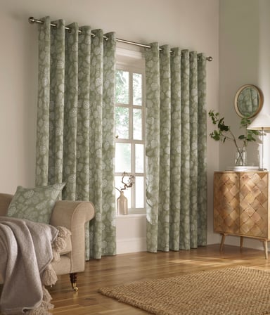 Cortinas de Ojal de Bosque Impresas Irwin en Salvia