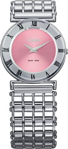 Jowissa J2.017.M Roma Pastell Reloj de números romanos con esfera rosa de acero inoxidable para mujer