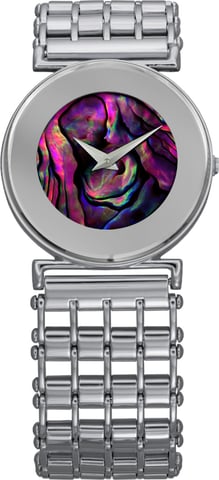 Jowissa Reloj Elegance de acero inoxidable de nácar morado para mujer