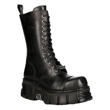 Botas de motociclista unisex New Rock Techno en negro metalizado M-MILI211C-C1