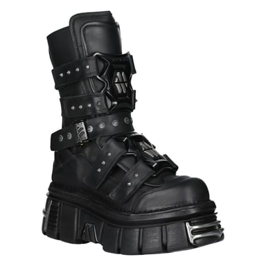 Botas de plataforma de cuero New Rock Goth M-MET422-S1