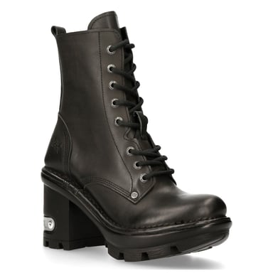 Botas de motociclista de cuero negro New Rock Gothic NEOTYRE07X-S1