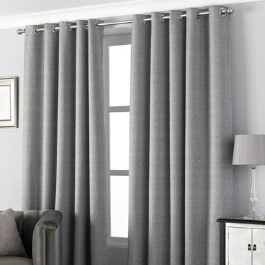 Cortinas de Ojal de Jacquard Texturizado Pendleton en Grafito