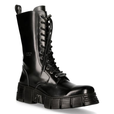 Botas de motociclista de media caña de cuero New Rock Boots M-WALL027N-C2