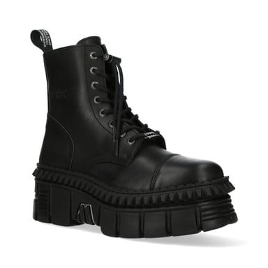 Botas de piel negras New Rock WALL083CCT-S6