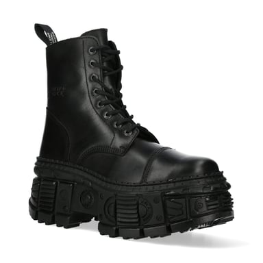 Botas góticas de cuero negras New Rock WALL083C-S5