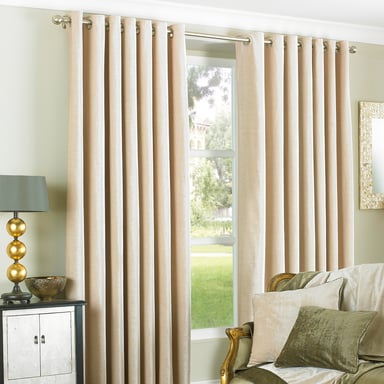 Cortinas de Ojal de Terciopelo Wellesley en Natural