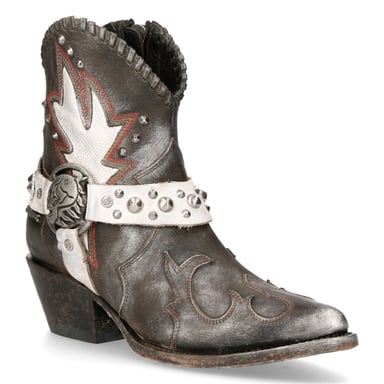 Botas vaqueras puntiagudas de cuero gris New Rock WSTM004-S2