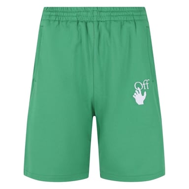 Off-White Shorts de chandal verdes con logo skater Hands Off