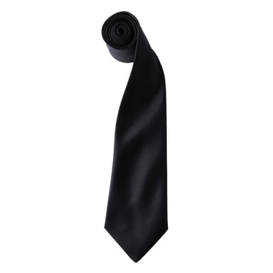 Premier Colours Mens Satin Clip Tie (Pack of 2) (Black)