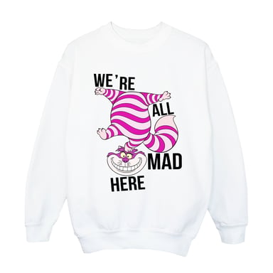 Disney Girls Alice In Wonderland All Mad Here Sweatshirt (White)