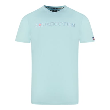 Camiseta azul cielo con logo en relieve de la marca Aquascutum