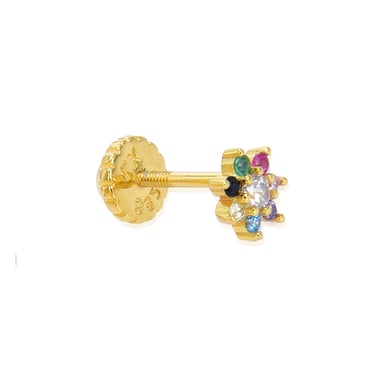 Piercing Luxenter, Fanti Plata de Ley 925 y Circonita Multicolor acabado en oro amarillo de 18 Quilates