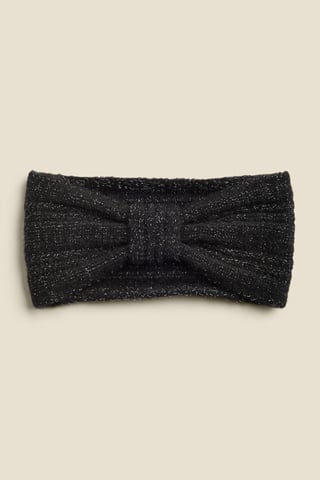 Maddy Charcoal Grey Knitted Bow Headband