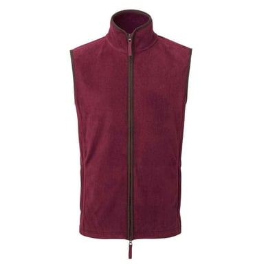 Premier Mens Artisan Fleece Gilet (Burgundy/Brown)