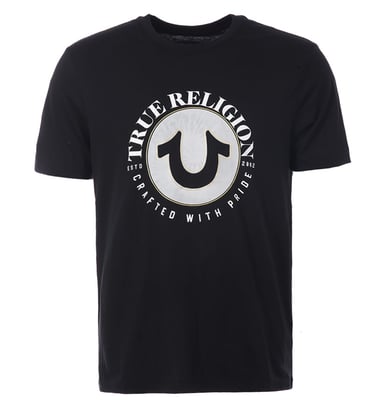 True Religion camiseta negra con logo Cirlce